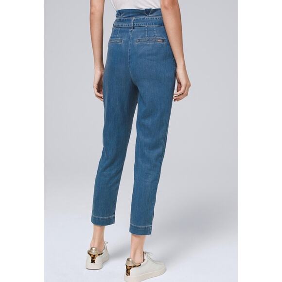 WHBM Tencel Denim Paperbag-Waist High Rise Ankle - Picture 5 of 12